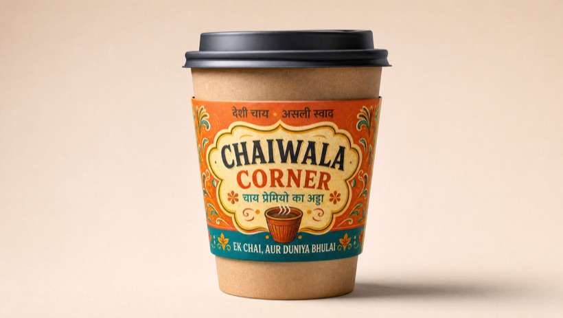 Branded takeaway cup