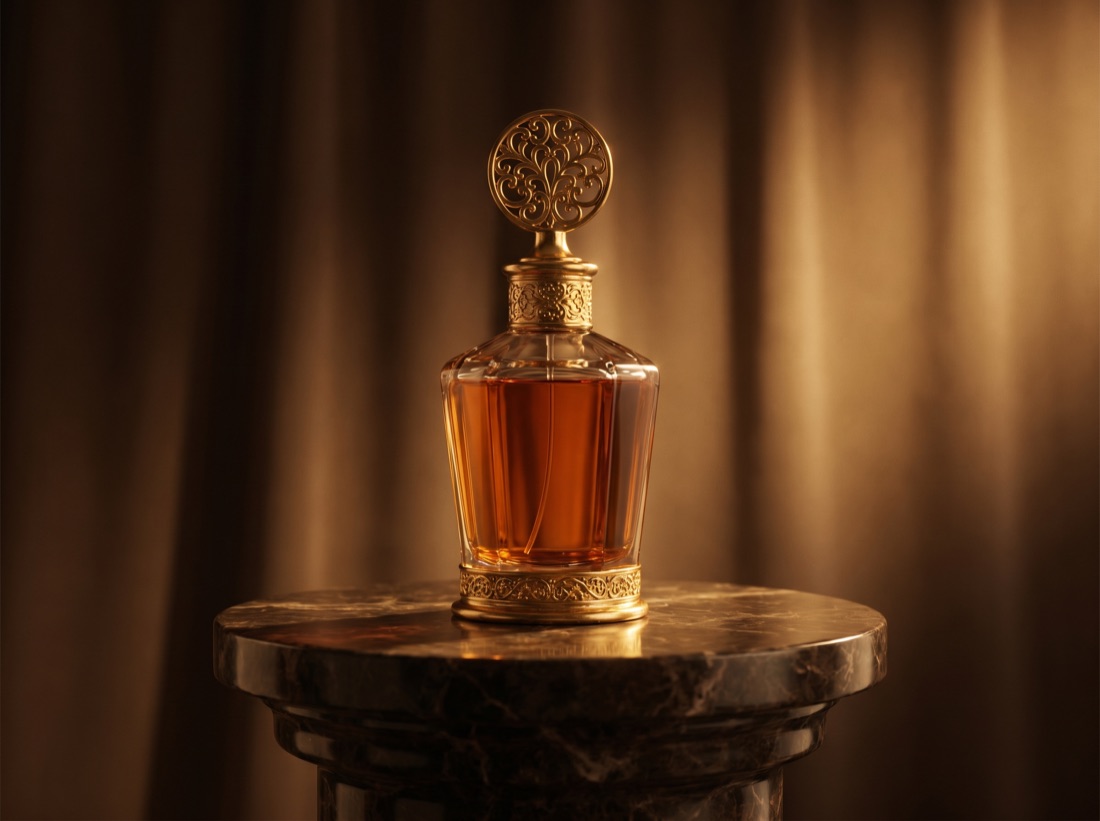 AI-generated luxury perfume product render