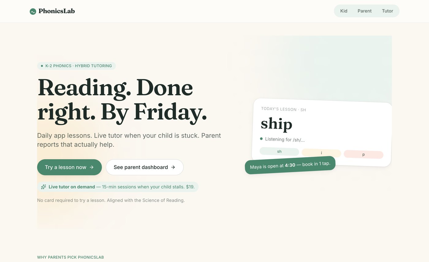 PhonicsLab: an AI reading tutor with an interactive student learning app